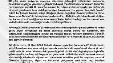 İYİ Parti'de Yaprak Dökümü; Meral Akşener Kurultayda Aday Olmayacak!