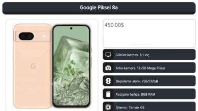 Google Piksel 8a Telefon Özellikleri